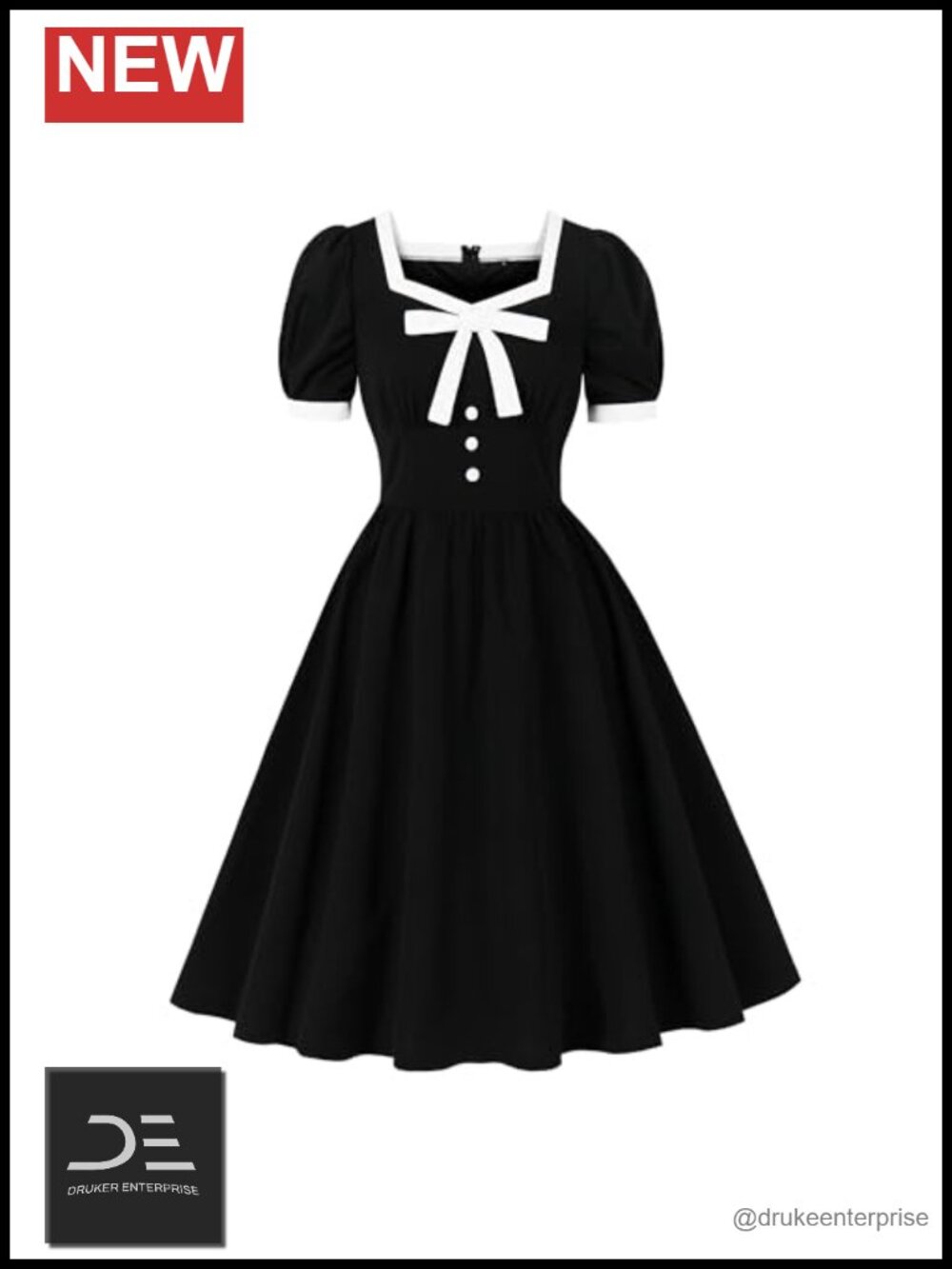 Bowknot Color Block Vintage Formal Cocktail Dress